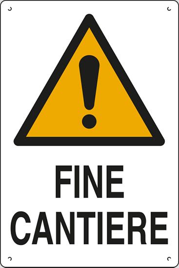 Cartello in polionda cm 60x40 FINE CANTIERE