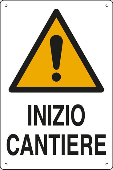 Cartello in polionda cm 60x40 INIZIO CANTIERE