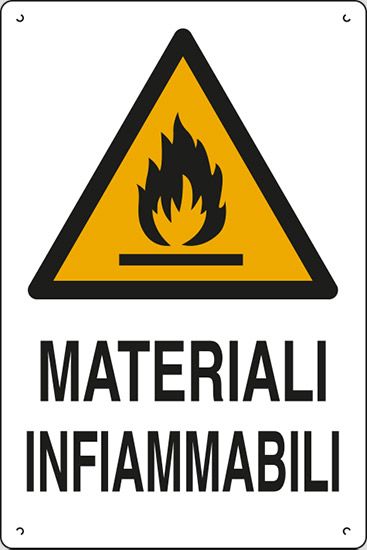 Cartello in polionda cm 60x40 MATERIALI INFIAMMABILI