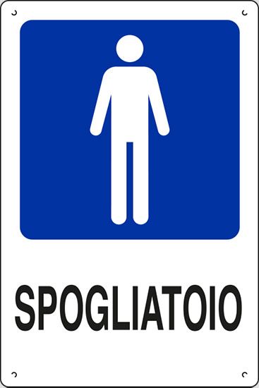 Cartello in polionda cm 60x40 SPOGLIATOIO (uomini)
