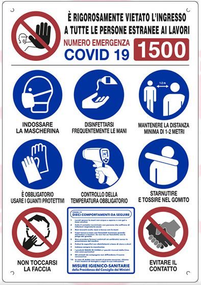 Cartello in polionda cm 80x60 SIGN GROUP NORME COVID