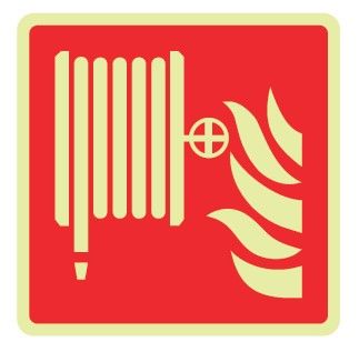 Cartello Luminescente bifacciale in All. 110x110 mm LANCIA ANTINCENDIO (FONDO ROSSO)