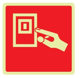 Cartello Luminescente bifacciale in All. 245x245 mm  INTERRUTTORE ELETTRICO (FONDO ROSSO)