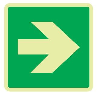 Cartello Luminescente bifacciale in All. 245x245 mm FRECCIA (FONDO VERDE)
