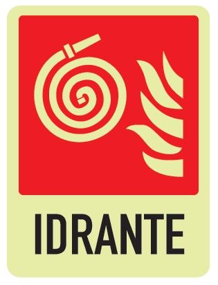 Cartello Luminescente in All. 155x205 mm IDRANTE (SIMBOLO GIRELLA)