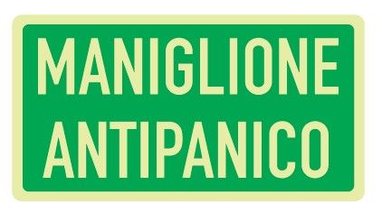 Cartello Luminescente in All. 220x100 mm MANIGLIONE ANTIPANICO