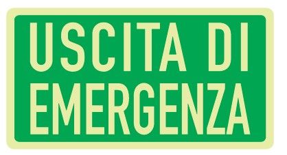 Cartello Luminescente in All. 220x100 mm USCITA DI EMERGENZA