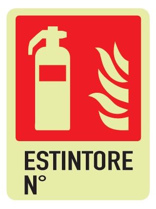 Cartello Luminescente in All. 245x325 mm ESTINTORE N°