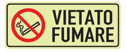 Cartello Luminescente in All. 350x125 mm VIETATO FUMARE