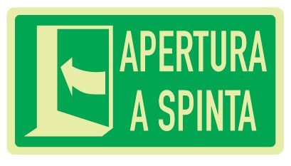 Cartello Luminescente in All. 375x175 mm APERTURA A SPINTA IMMAGINE A SX