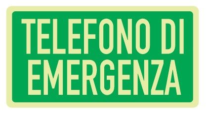 Cartello Luminescente in All. 375x175 mm TELEFONO DI EMERGENZA