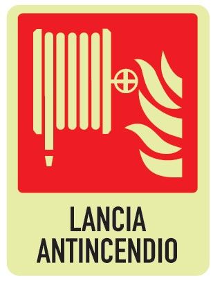 Cartello Luminescente in All. 400x500 mm LANCIA ANTINCENDIO