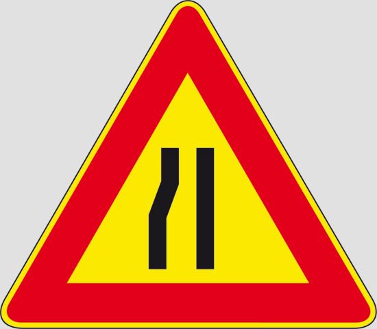 Cartello strettoia SIN  lato 90