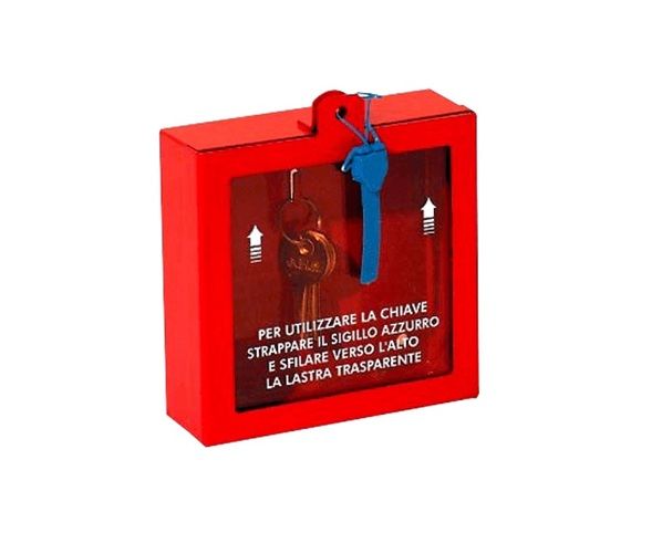 Cassetta porta chiavi di sicurezza completa di lastra infrangibile mis. 120x40x120 mm