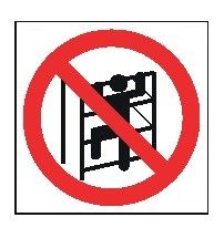 Etichetta 60x60 mm DIVIETO DI ARRAMPICARSI SUGLI SCAFFALI