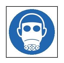 Etichetta 60x60 mm OBBLIGO USARE RESPIRATORE