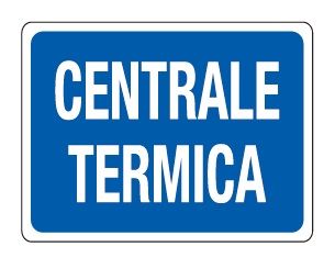Etichetta in PVC adesivo 200x150 mm CENTRALE TERMICA