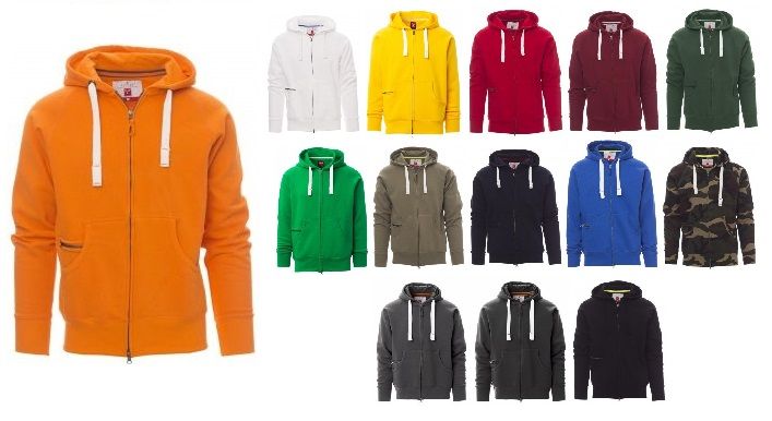 Felpa full zip c/cappuccio DALLAS+ (due tasche)
