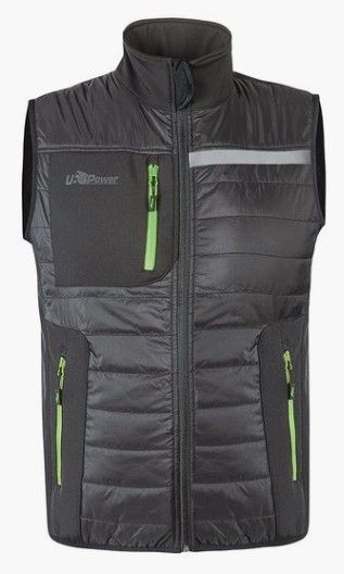 Gilet imbottito U POWER - WALL asphalt grey/green
