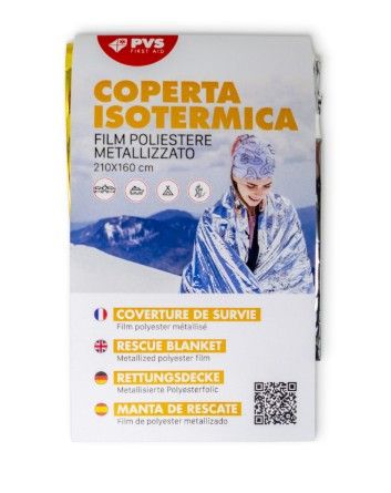 Coperta isotermica emergenza oro/argento (1 pz)