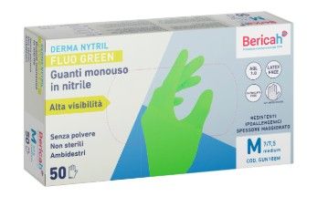 Guanti in nitrile DERMA NYTRIL FLUO GREEN box da 50 pz.