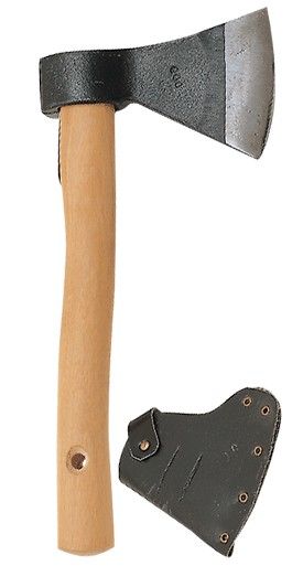 Ascia piccola acc. e manico legno + fodero